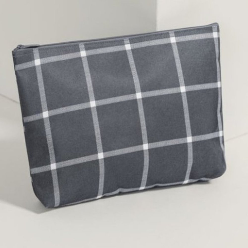 Zipper Pouch - Windowpane Plaid